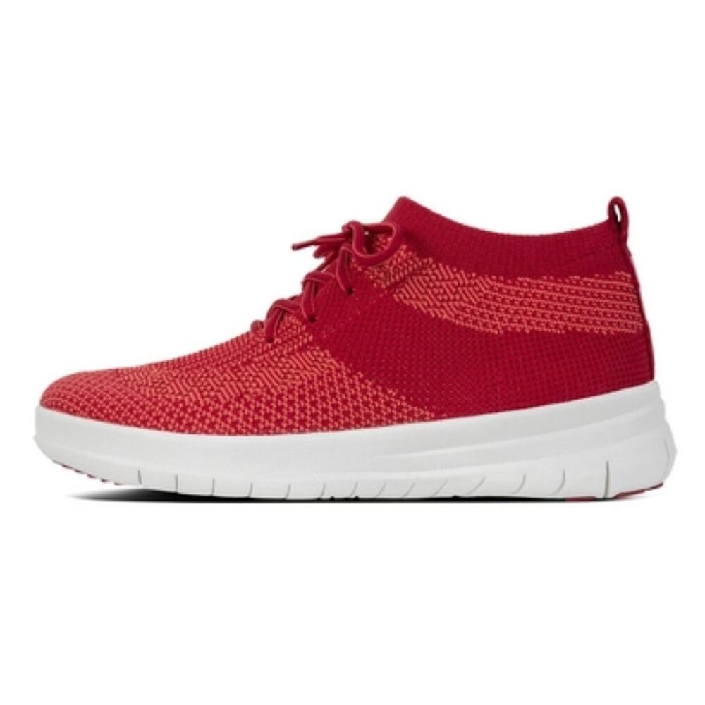 Fitflop‎ Women's Red White F-Sporty Uberknit Classic Mesh Sneaker Size 6.5